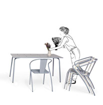 TAVOLO ISSY NEBBIA 140X80