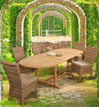 TAVOLO ALLUNG TEAK OV 180-260X100