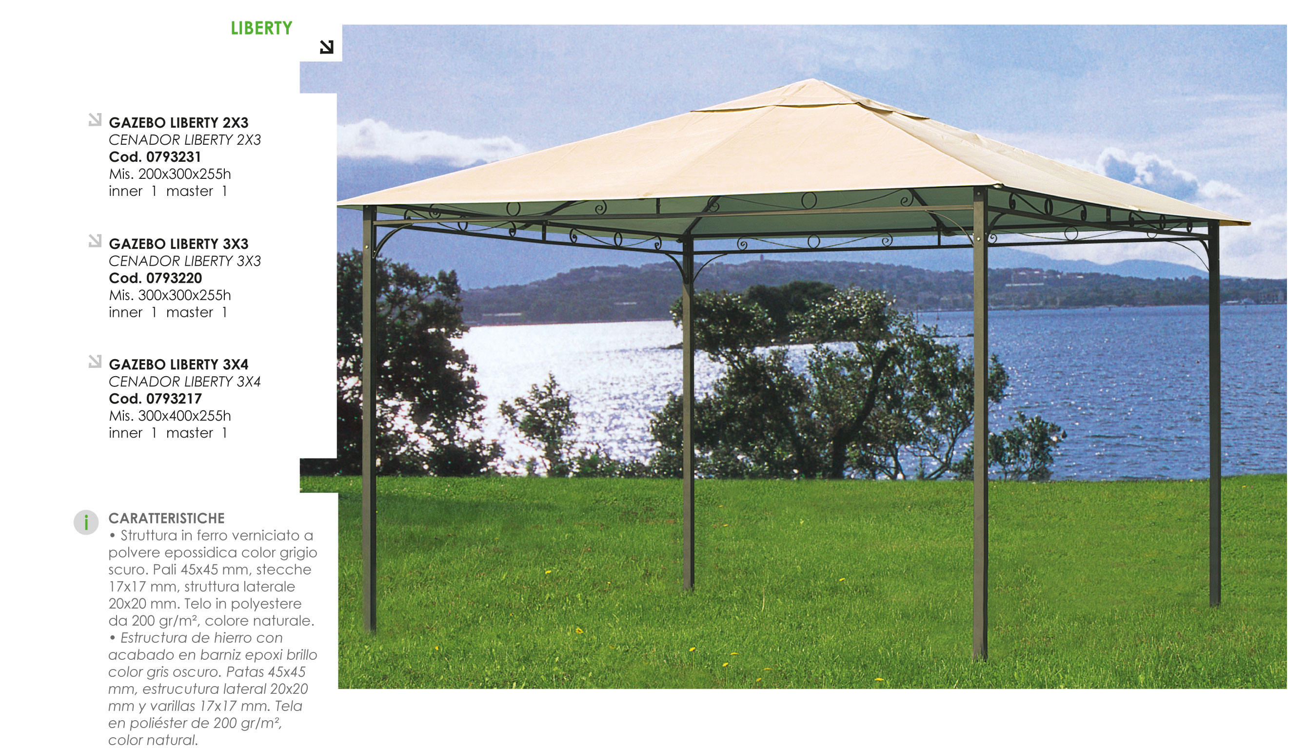 Gazebo da giardino 3x3: dandy gazebo alluminio color noce ambienti ...