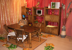 Tavolo rettangolare con canne bamboo
