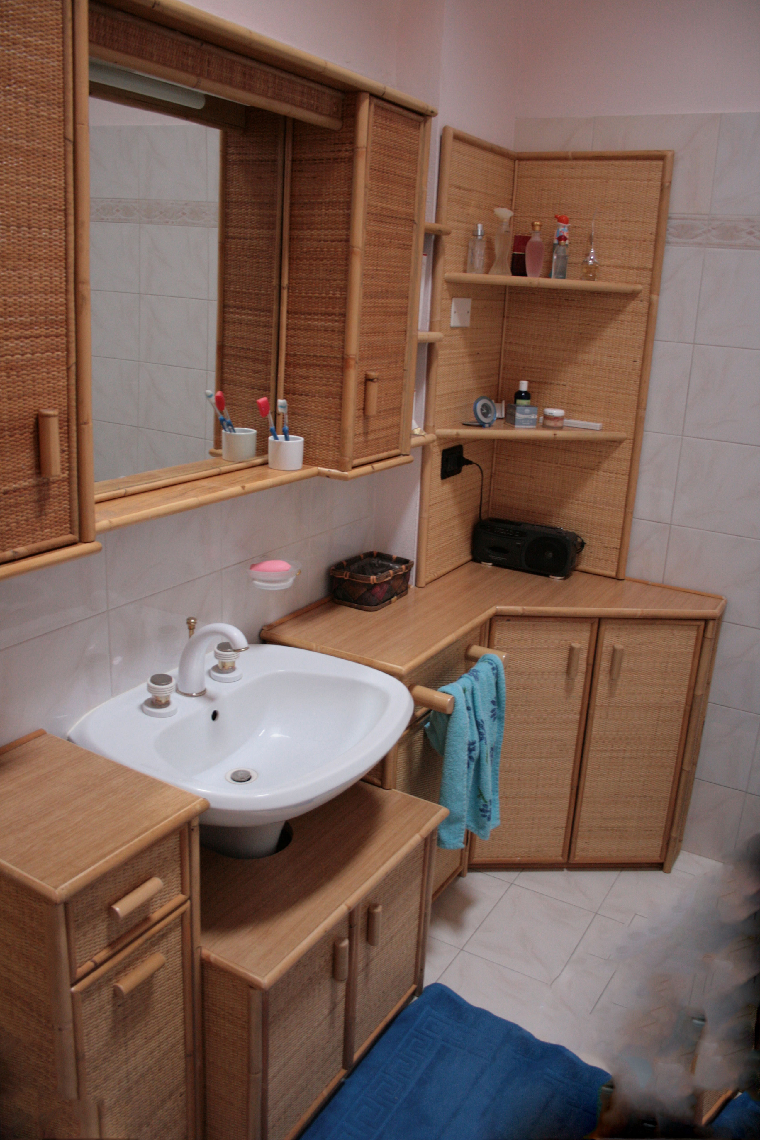 Mobile bagno rovere naturale: 51 h 195 cm rovere naturale stuccato ...