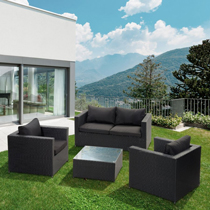 SALOTTO POLYRATTAN NERO