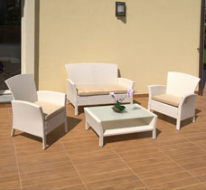 SALOTTO AMALIA POLYRATTAN BIANCO