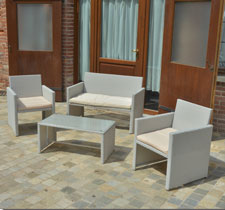 SALOTTO ORLANDO POLIRATTAN BIANCO