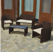 SALOTTO ORLANDO POLIRATTAN NOCE