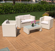 Salotto Miami Bianco 4 pezzi