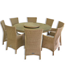 TAVOLO POLYRATTAN CON 8 POLTRONE