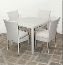 TAVOLO POLYRATTAN FRIULI BIANCO