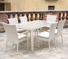 TAVOLO POLYRATTAN FRIULI BIANCO