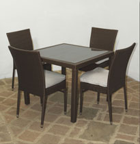 TAVOLO POLYRATTAN FRIULI NOCE quadrato