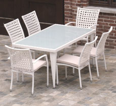 TAVOLO POLYRATTAN CON 4 SEDIE E 2 POLTRONE
