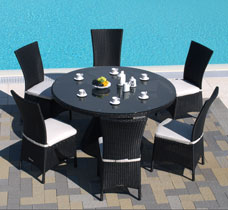 TAVOLO POLYRATTAN CON 6 SEDIE