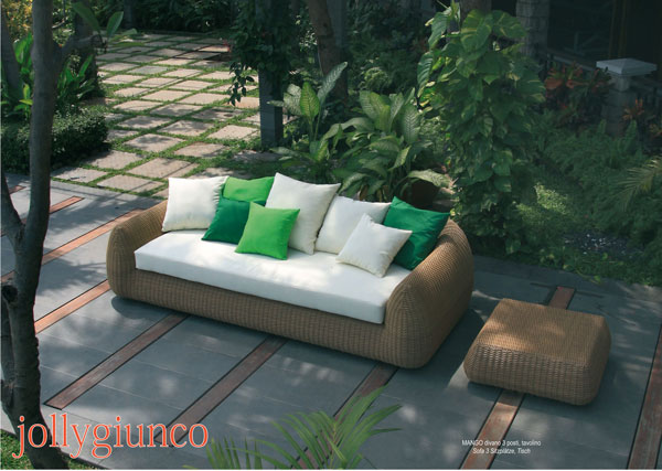 Divano 3 posti Polyrattan Viro