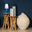 pouf in teak