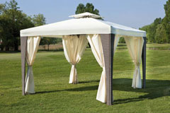 Gazebo polypeel grigio con tende