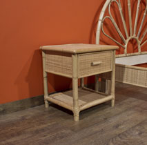 comodino in rattan delfy 1 cassetti