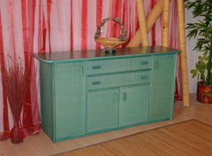 Credenza in rattan a sala 4 porte 2